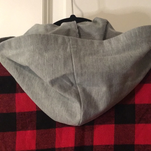 Buffaloplaid built in hoodie Shirt - Picture 6 of 8